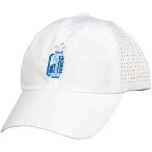 VIMHUE Women's Blue Golf Bag Cross Stitch Sun Goddess Tuck In Strap UPF 50+ Golf Hat