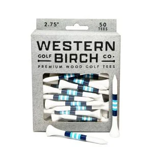 Western Birch 2 3/4" Signature Striped Bamboo Golf Tees - 50 Pack