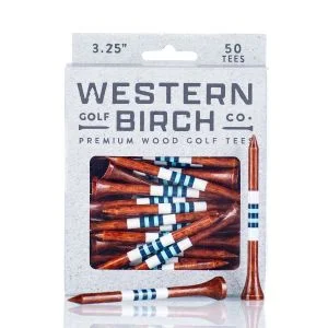 Western Birch 3 1/4" Signature Striped Bamboo Golf Tees - 50 Pack