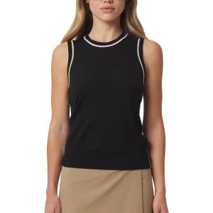 Williams Athletic Club Women's Lauren Wool Vest Golf Top Black/Antique White