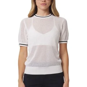 Williams Athletic Club Women's Sydney Cotton Mesh Golf Top White/Black
