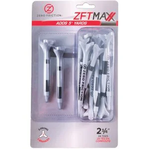 Zero Friction Max 2.75 Inch 3 Prong Performance Golf Tees - 24 Pack