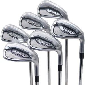 Used Callaway Quantum Max Irons 7 - PW, AW, SW Right Handed KBS Max 90 Stiff Flex (ZUSC1304)