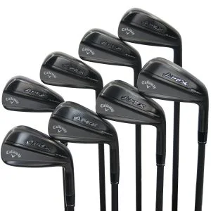Used Callaway Apex Ti Fusion Irons 4 - PW, AW Right Handed Mitsubishi MMT 60 Senior Flex (ZUSC1457)