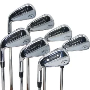 Used Callaway Apex Ai150 Irons 5 - PW, AW Left Handed Nippon N.S. Pro Modus3 Tour 120 Stiff Flex (ZUSC1486)
