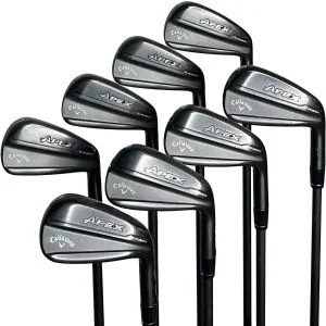 Used Callaway Apex Ti Fusion Irons 4-PW, AW Right Handed Mitsubishi MMT 60 Senior Flex (ZUSC195)