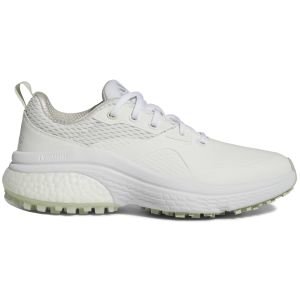 adidas Womens Solarthon Spikeless Golf Shoes Cloud White/Silver Metallic/Linen Green