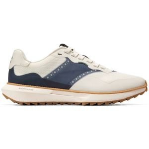 Cole Haan GrandPro Water-Resistant Ashland Golf Sneaker Shoes Ivory/Navy Blazer Blue