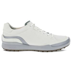 ECCO BIOM Hybrid Laced Golf Shoes - White/Silver Metallic/White