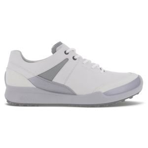 ECCO Women's BIOM Hybrid Spikeless Golf Shoes White/Silver Metallic/White