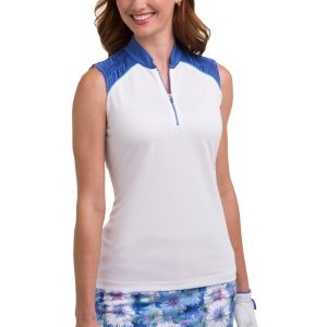 EPNY Women's Sleeveless Zip Mandarin Collar Golf Polo 5236NLC