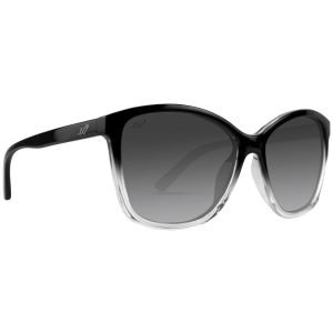 Epoch Eyewear Womens Elizabeth Black to Clear Gradient Sunglasses - Polarized Smoke Gradient Lens