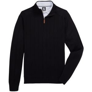 FootJoy Drop Needle Lined Golf Sweater Black