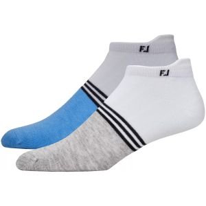 FootJoy ProDry Roll Tab Golf Socks Light Blue/Grey 2 Pack