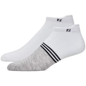 FootJoy ProDry Roll Tab Golf Socks White/Heather Grey 2 Pack