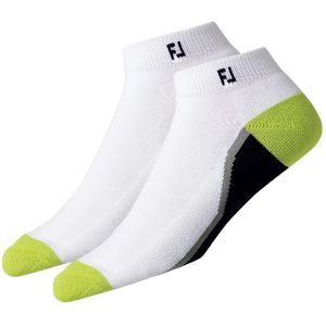 FootJoy ProDry Sport Golf Socks White/Lime 2 Pack