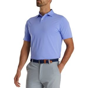 FootJoy Athletic Fit Solid Lisle Self Collar Golf Polo - Blue Violet