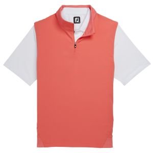 FootJoy Stretch Woven Golf Vest + Knit Accents Coral