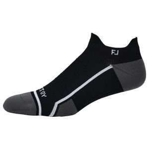FootJoy Tech D.R.Y. Roll Tab Golf Socks - Black/Grey