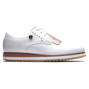 FootJoy Womens FJ Sport Retro Golf Shoes 2022 - White/Pink/White 92393