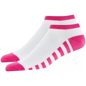 FootJoy Women's ProDry Lightweight Low Cut Golf Socks White/Pink 2 Pack