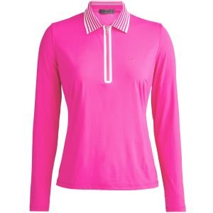 G/FORE Women's Silky Tech Nylon Zip Long Sleeve Golf Polo