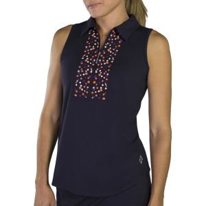 JoFit Womens Cutaway Embroidery Sleeveless Golf Polo