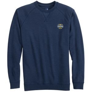 johnnie-O University of Michigan Freeman Crewneck Fleece Golf Sweatshirt 2023 CFP Champions Logo