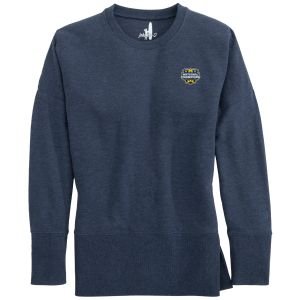 johnnie-O Womens University of Michigan Brittany Crewneck Golf Sweatshirt 2023 CFP Champions Logo
