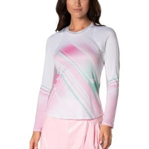 Lucky In Love Womens Retro Deco Long Sleeve Golf Top