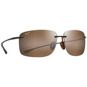 Maui Jim Hema Polarized Rimless Matte Rootbeer Sunglasses HCL Bronze Lens