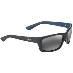 Maui Jim Kanaio Coast Polarized Wrap Matte Soft Black Sunglasses Neutral Grey Lens