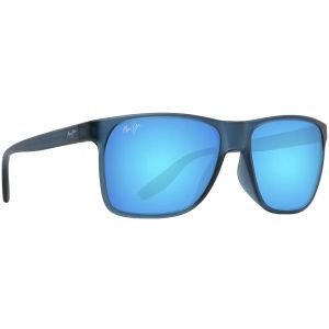 Maui Jim Pailolo Polarized Rectangular Matte Navy Sunglasses Blue Hawaii Lens