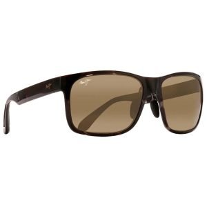 Maui Jim Red Sands Polarized Rectangular Grey Tortoise Sunglasses HCL Bronze Lens