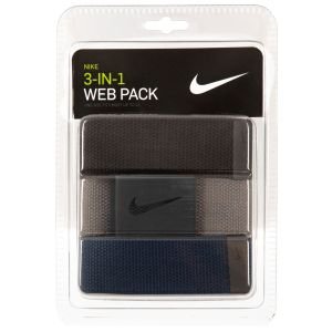 Nike Web Golf Belt Matte Buckle 3 Pack 