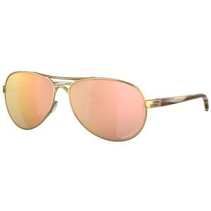 Oakley Women's Feedback Polished Gold Sunglasses Prizm Rose Gold Polarized Lens