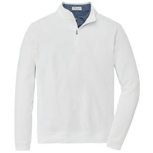 Peter Millar Seeing Double Performance Quarter-Zip Golf Pullover - White
