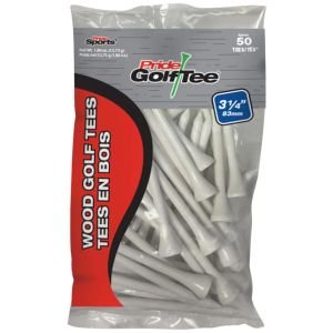 Pride Sports 3 1/4 Inch White Wood Golf Tees - 50 Pack