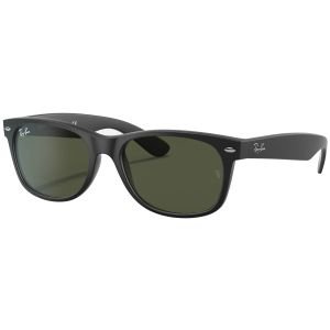 Ray-Ban New Wayfarer Classic Matte Black Sunglasses Green Classic G-15 Lens