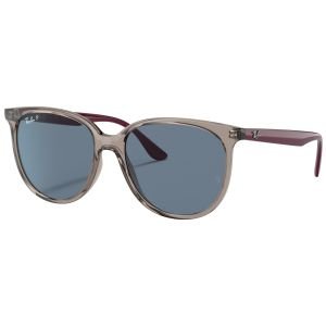 Ray-Ban Womens RB4378 Polished Transparent Grey Sunglasses - Polarized Blue Lens