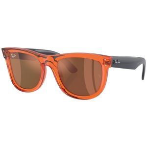 Ray-Ban Wayfarer Reverse Polished Transparent Orange Sunglasses Copper Lens