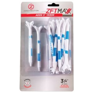 Zero Friction ZFT Maxx 4-Prong Golf Tees - 3 1/4 Inch - 18 Pack Blue and White