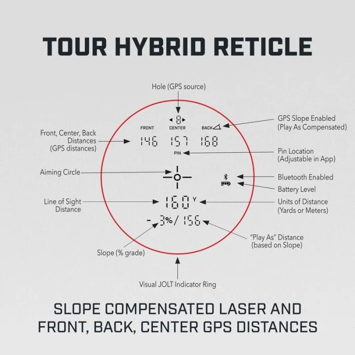 Bushnell Orange Tour Hybrid Laser Golf Rangefinder With GPS