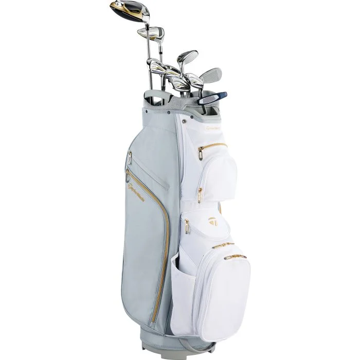 TaylorMade ゴルフバッグ ホワイト/ゴールド Free Shipping - TaylorMade Womens Kalea Gold Cart Bag Complete