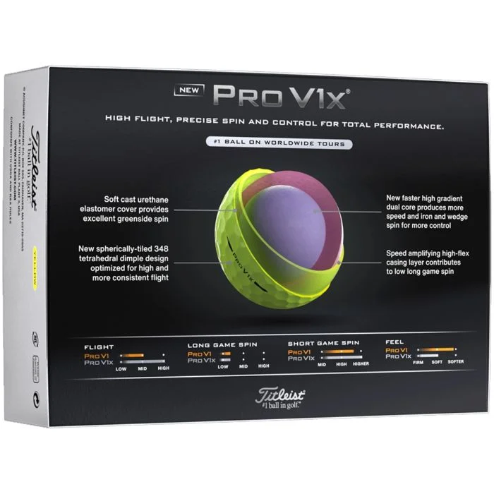 Free Shipping - Titleist Pro V1x Yellow Golf Balls 2025 - Carl's