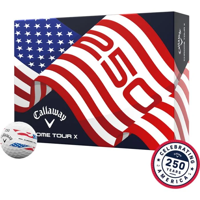 Callaway Chrome Tour X USA 250 Stripe Golf Balls 2026 - Carl's