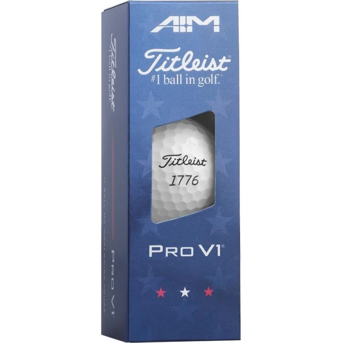 Titleist Pro V1 AIM Performance Red, White, & Blue 1776 Golf Balls