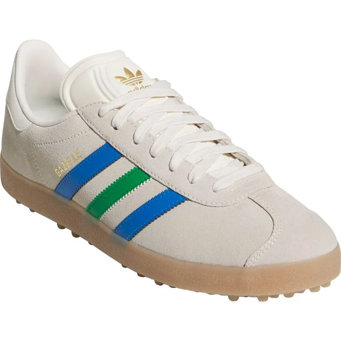 adidas Gazelle Spikeless Golf Shoes Chalk White/Green/Bluebird