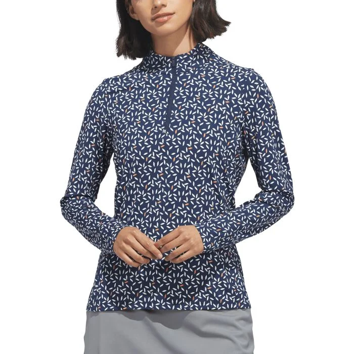 user_c9c86e72 adidas Women's Ultimate365 Printed Quarter Zip Mock Golf Top