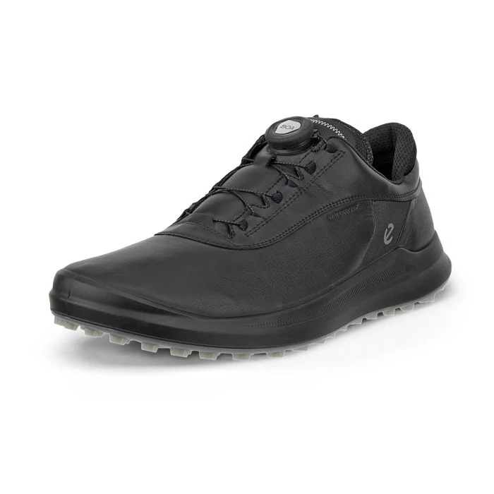 ECCO Core BOA Leather Waterproof Golf Shoes Black - Carl's Golfland
